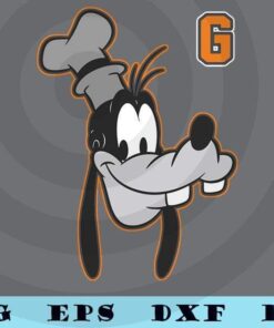 Disney Goofy Orange Outline Portrait Premium T-Shirt Customizable Layered Svg, Svg Eps Png Dxf