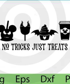 Disney Halloween Snacks No Tricks Just Treats Instant Download Cut File Customizable Layered Svg, Svg Eps Png Dxf