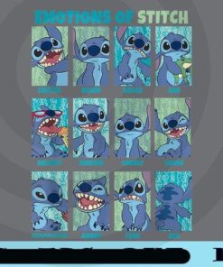 Disney Lilo & Stitch Emotions Of Stitch Panels, Excited, Bored, Sad, Shock, Delight, Amuse, Lonely, Angry, Fear, Disappointed, Customizable Png