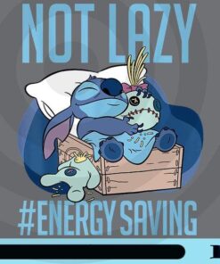Disney Lilo & Stitch Not Lazy Energy Saving, Stitch Sleeping, Funny Saying, Customizable Png