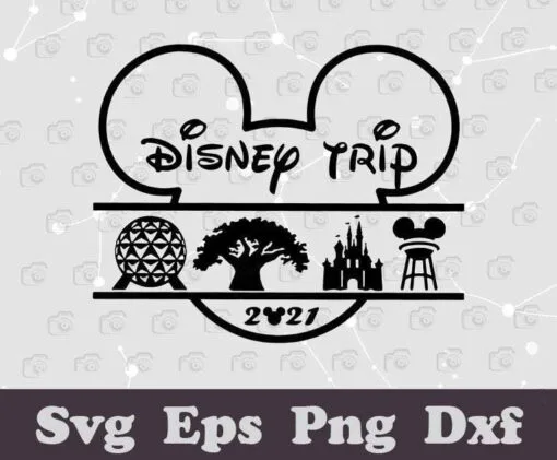 Disney Mickey Head Design, Disney Trip 2021, Disney Family, Disney Mickey, Disney Family 2021, Disney World, Disney Family Vacation, Layered SVG, DXF, PNG, EPS