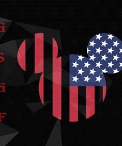 Disney Mickey Mouse Americana Ears shape, Mickey Lovers, USA Flag, American Flag, Disney Cartoon, Layered SVG, DXF, PNG, EPS