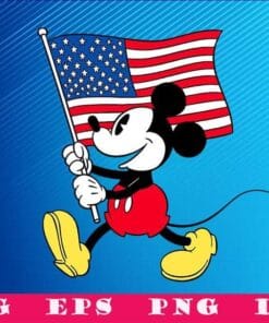 Disney Mickey Mouse, Americana Flag, Mickey Lovers, 2021 Independence Day, USA Flag, 4th Of July, SVG PNG DXF, EPS, PDF