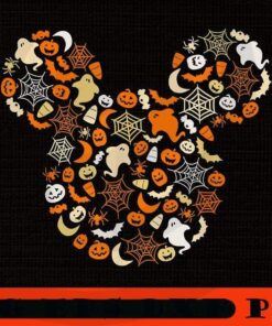 Disney Mickey Mouse Halloween Ghosts Pumpkins Spiders , 2021 Halloween, retro vintage halloween art, 2021 halloween gift, halloween theme Customizable PNG
