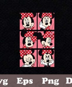 Disney Minnie Mouse Expressions, Cute Minnie, Minnie Lover, Gift for Girls, Mickey And Minnie, SVG PNG DXF, EPS, PDF