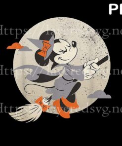 Disney Minnie Mouse Flying Witch Costume Halloween, 2021 Halloween, Retro halloween Art, 2021 halloween gift, halloween theme Customizable PNG