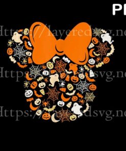 Disney Minnie Mouse Halloween Ghosts Pumpkins Spiders , 2021 Halloween, Retro halloween Art, 2021 halloween gift, halloween theme Customizable PNG