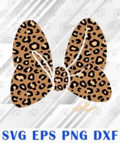 Disney Minnie Mouse, Leopard Bow, Minnie Bow, Minnie Mouse, SVG PNG DXF, EPS, PDF