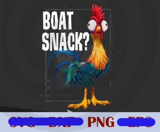 Disney Moana Hei Hei Boat Snack Graphic, Cute Rooster, Men's Moana, Customizable PNG