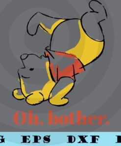 Disney Winnie The Pooh Oh Bother Sketch cartoon cute for kids Customizable Layered Svg, Svg Eps Png Dxf
