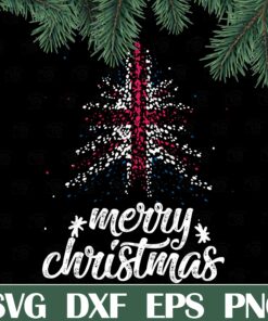 Distressed British Flag Christmas Free, Merry Christmas, British Flag Tree,Merry Christmas, British Layered SVG, DXF, PNG, EPS