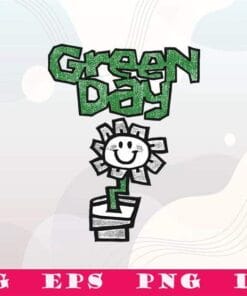 Distressed Green Day Flower Pot, Plant Lovers, Love Planting, Flower Lovers, Gift for Green Day, SVG PNG DXF, EPS, PDF