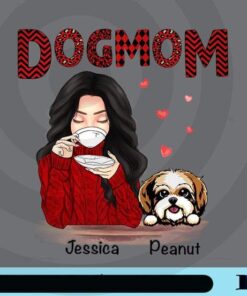 Dog mom, Jessica And Peanut, Dog Lover, Custome Name, Custome Dog, Leopard Dog Mom, Shih Tzu, Shih Tzu Dog Customizable PNG