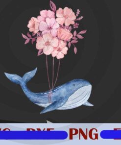 Dolphin ,flower, floral ocean,Cute Wild Animal Customizable PNG