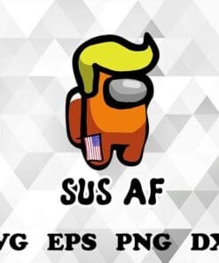 Donald Trump Among Us Cosplay, American Orange Sus, Among Us, US Flag, Funny Among Us, Layered SVG, DXF, PNG, EPS