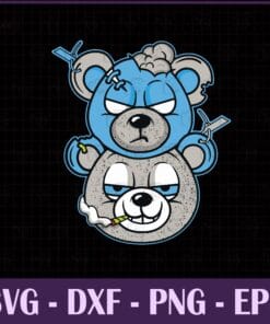 Douple Bear Graphic, Match Jordan 4, University Blue, Basketball Lovers, sport, SVG PNG DXF, EPS, PDF