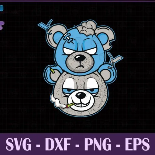 Douple Bear Graphic, Match Jordan 4, University Blue, Basketball Lovers, sport, SVG PNG DXF, EPS, PDF