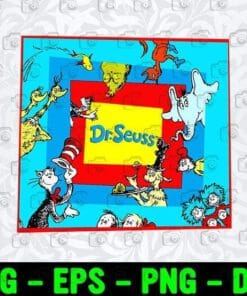 Dr. Seuss Character, Celebrate Seuss, Robert Kaufman, Cat In The Hat, Grinch, Horton Layered Svg Eps Png Dxf