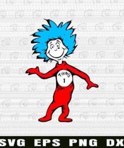 Dr Seuss Thing 1, Dr Seuss The Cat In The Hat, Dr Seuss Birthday, Gift For Teachers, Dr Seuss Lovers, Layered Svg Eps Png Dxf