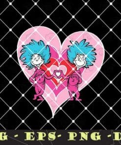 Dr. Seuss Thing 1 Thing 2 Buddies, Thing Buddies, Dr Suess , Lorax , Couple Gift, Love Thing, Thing 1 and Thing 2, Layered SVG, DXF, PNG, EPS