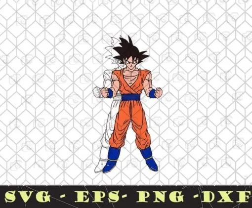 Dragon Ball, Son Goku, Cartoon, Toriyama Akira, Japanese Anime, Comic, Manga, Gift For Otaku, Super Saiyan Layered Svg Eps Png Dxf