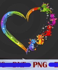 Dragon Color LGBT Heart Customizable Png Dowload