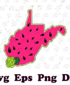 Dragon Fruit Art, West Virginia Watermelon, Summer Time, Spring Time, food, Layered SVG, DXF, PNG, EPS