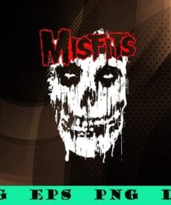 Dripping Vintage Misfits Splatter, Ladies And Juniors, Punk Rock, Rock Vintage, Skull Logo Black Svg, JFK Danzig, KBD Horror, SVG PNG DXF, EPS, PDF