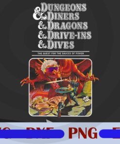 Dungeons Diners Dragons Drive-ins-Dives, DnD Game, Dungeons Dragons Retro, Customizable PNG