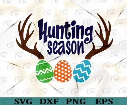 Easter Hunting Season, Easter Hunting, Boy Easter, Hunting season, Easter egg hunt, Egg Hunt Easter, Deer, Layered SVG, DXF, PNG, EPS