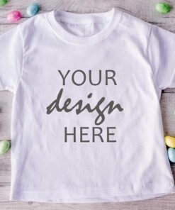 Easter Kids T-Shirt Mockup White Tshirt Mock Up Toddler Mockup Template Mock-up Wood Background Kids Tee Mock UpDigital Download Jpg