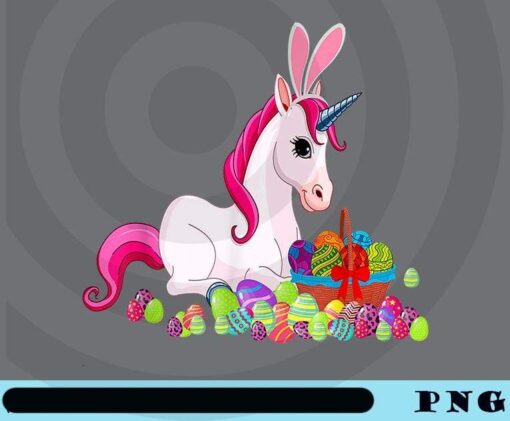 Easter Unicorn Lover Bunny Unicorn Holding Easter Egg, Cute Unicorn, Easter Day, Colorful Eggs, Unicorn Lovers, Easter Eggs, Customizable Png