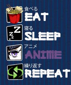 Eat Sleep Anime Repeat, Anime Fans DIgital Download Svg Eps Png Dxf