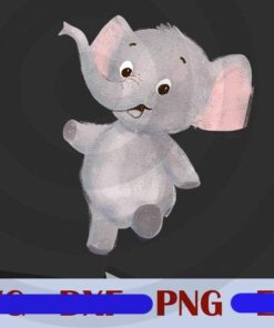Elephant Cute Wild Animals Customizable PNG