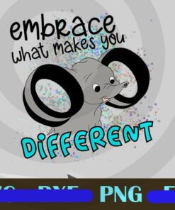 Embrace What Makes You Different | Elephant | Dumbo, Disney Elephant, Customizable PNG