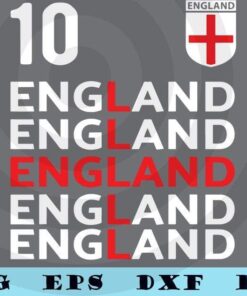 England Soccer Jersey 2021 2022 Football Team sport fan men woman Customizable Layered Svg, Svg Eps Png Dxf
