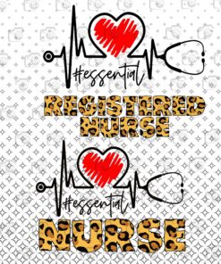 Essential Registered Nurse, Nurse Life, Essential, Leopard Nurse Layered Svg, Svg Eps Png Dxf