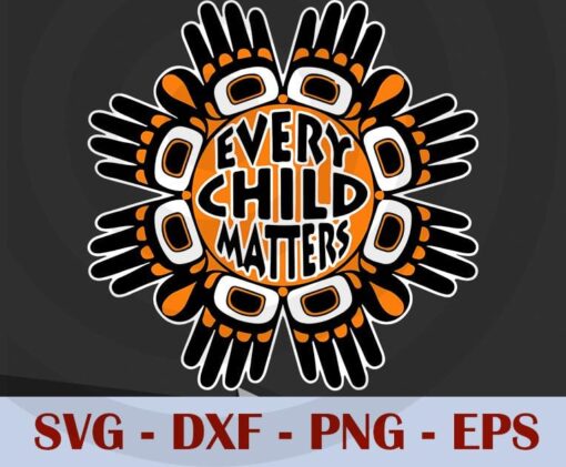 Every Child Matters Indigenous Education Orange Shirt Day children hand kids Customizable Layered Svg, Svg Eps Png Dxf