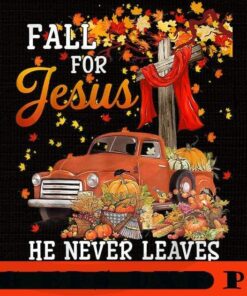 Fall For Jesus He Never Leaves - Cross Jesus Christian Lover, 2021 Halloween, retro vintage halloween art, 2021 halloween gift, halloween theme Customizable PNG