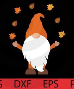 fall leaves , Cute Fall Gnomes autumn Bundle Customizable Layered Svg, Svg Eps Png Dxf