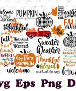 Fall SVG Bundle, Fall Svg, Autumn Svg, Thanksgiving Svg, Autumn Bundle Svg, Pumkin Svg,Other Svg, Svg Eps Png Dxf