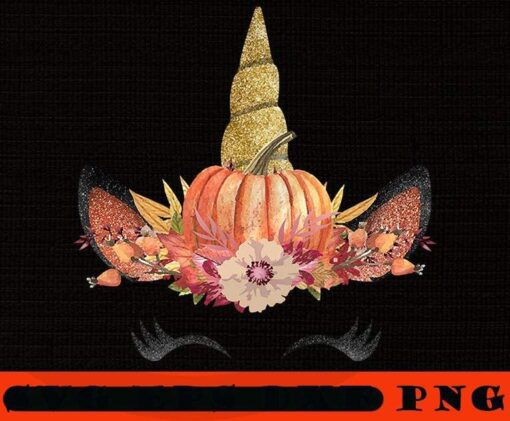 Fall Unicorn, 2021 Halloween, retro vintage halloween art, 2021 halloween gift, halloween theme Customizable PNG