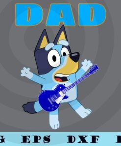 Fathers Bluey Dad Mum Love, Funny Father's Day Daddy Mom mother cartoon family Customizable Layered Svg, Svg Eps Png Dxf