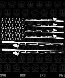 Fathers Day Fishing flag fisherman rods gift Layered Svg, Svg Eps Png Dxf