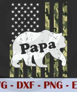 Fathers Day Papa Bear Camouflage, Love Dad, Daddy, Father's Day, Customizable Layered Svg, Svg Eps Png Dxf