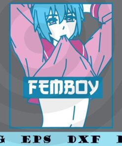 Femboy Aesthetic Pastel Gay Yaoi Anime Boy Crossdressing LGBT Customizable Layered Svg, Svg Eps Png Dxf