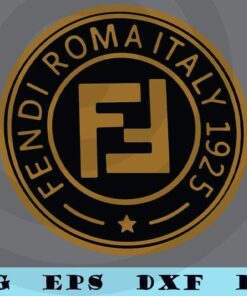 Fen.dis roma Italy 1925 fashion Customizable Layered Svg, Svg Eps Png Dxf
