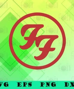 FF Logo, Foo Fighters, Red Circle FF Logo, On Patch Grunge, Rock Band, Badge New, Foo Fighters, Dave Grohl, SVG PNG DXF, EPS, PDF