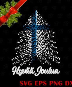 Finland Christmas, Hyvaa Joulua, Finland Flag Tree Christmas, Finland, Merry Christmas, Christmas Tree Layered SVG, DXF, PNG, EPS