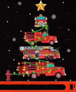Firefighter Fire Truck Christmas Tree Xmas, Happy Christmas X-mas, Christmas Truck, Christmas Day, Christmas Gift, Customizable PNG